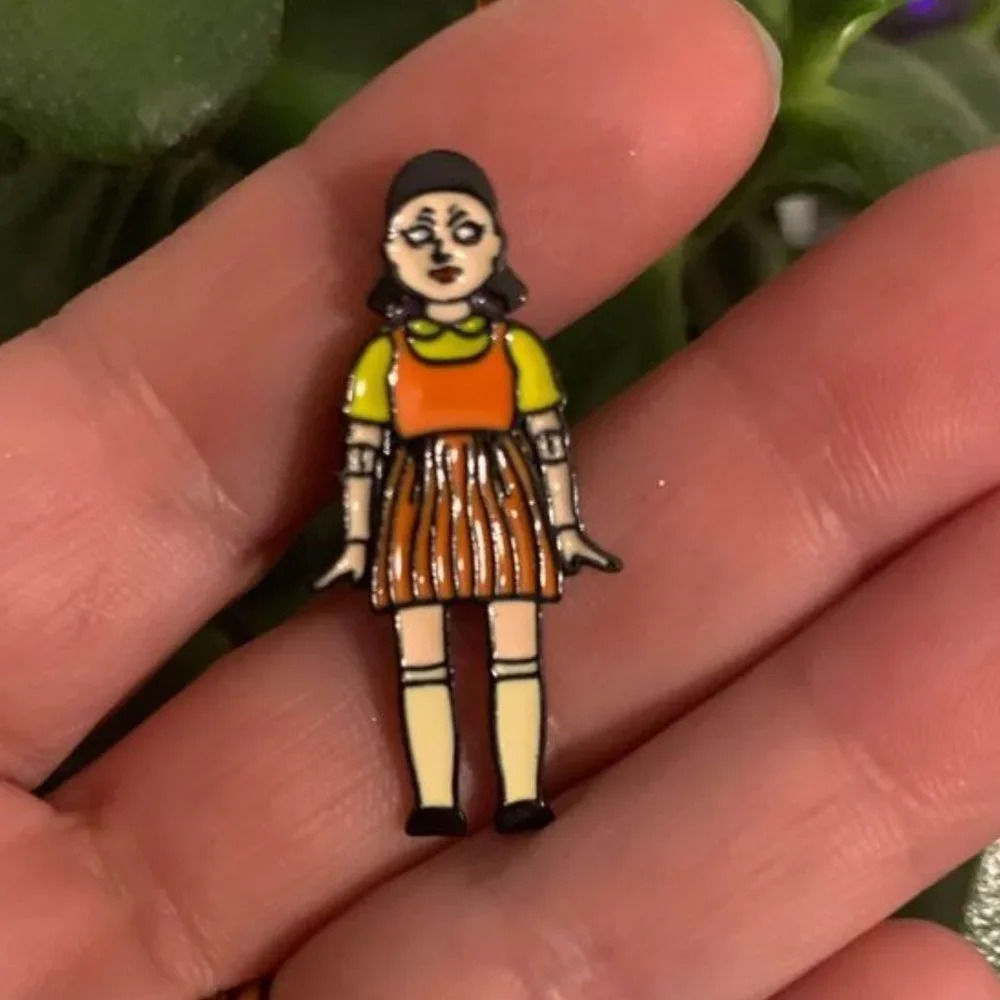 New Squid game inspired large doll enamel pin